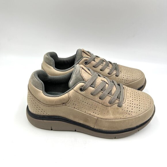 6 4E XX WIDE WIDTH Propet Womens Sadie Brown Tan Leather Comfort Shoes Sneakers - Picture 1 of 13